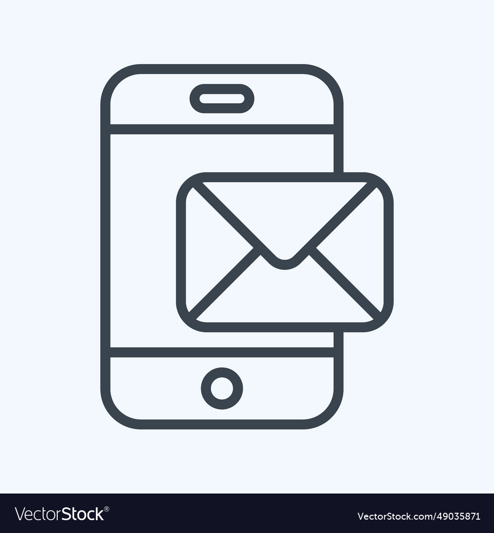 Icon message related to communication symbol line