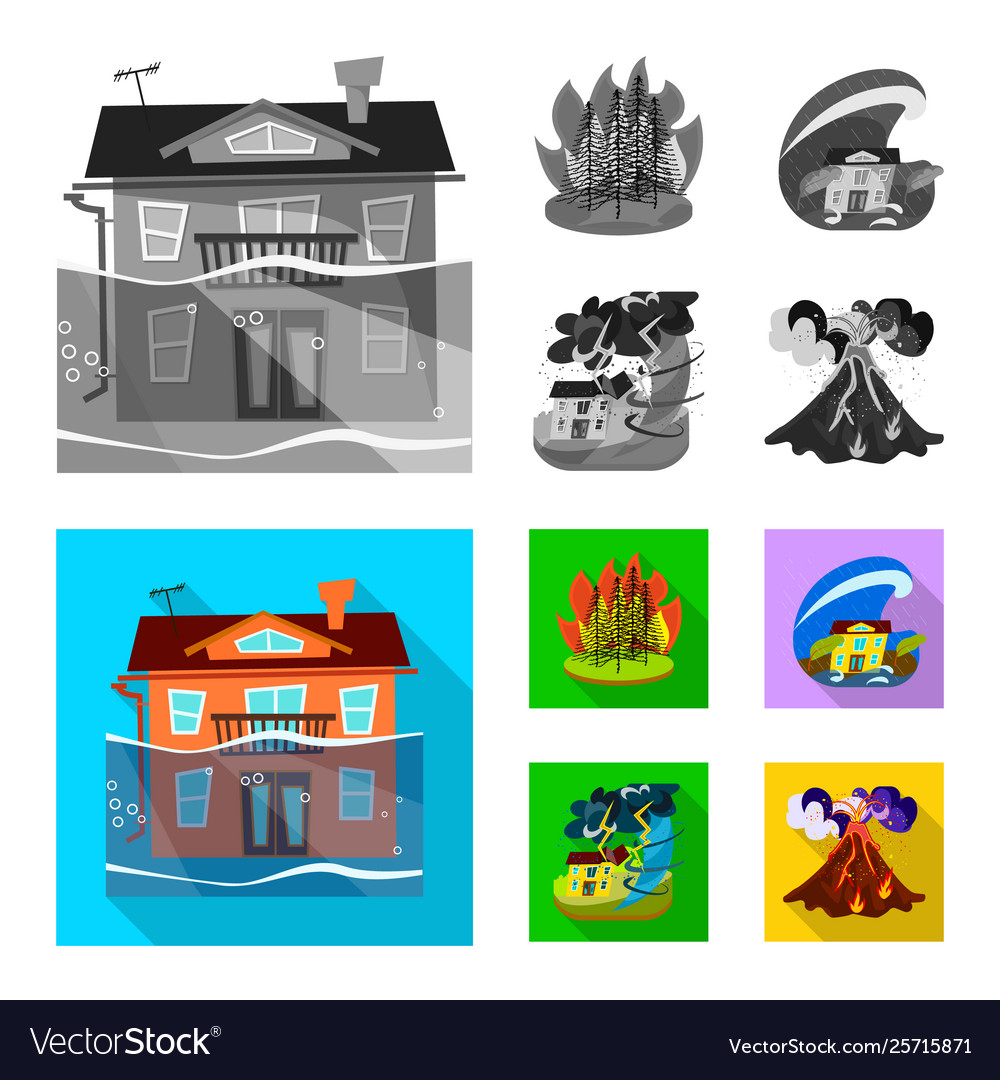 Isolated object weather and distress icon set vector image Isolated object weather and distress icon set