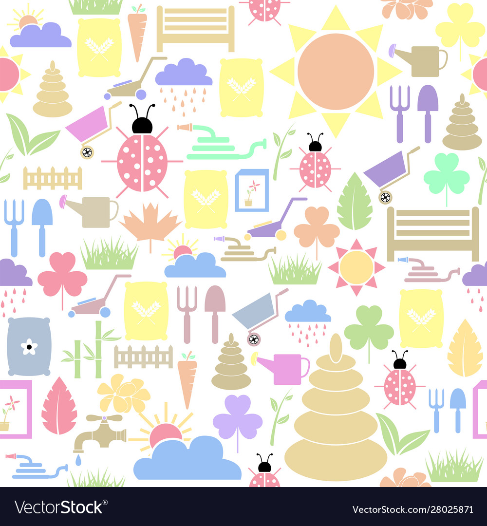 Lawn seamless pattern background icon