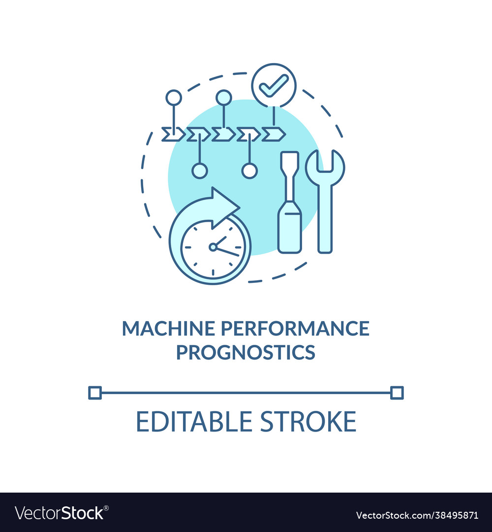 Machine performance prognostics concept icon vector image Machine performance prognostics concept icon