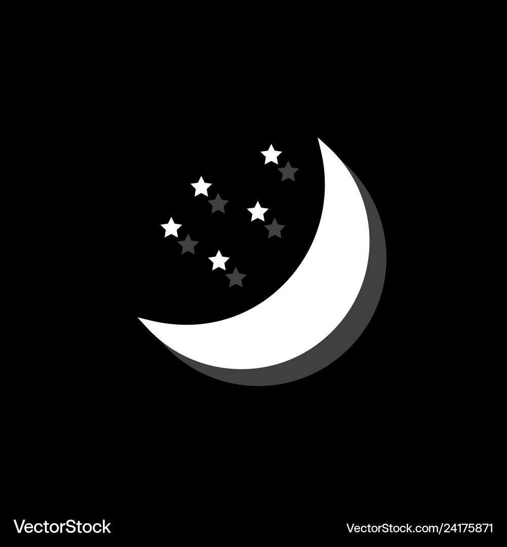 Moon icon flat Royalty Free Vector Image - VectorStock