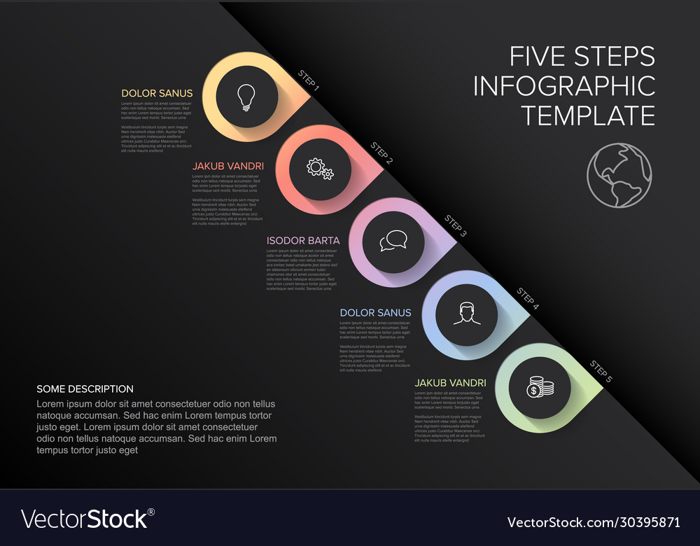 Progress steps template vector image Progress steps template