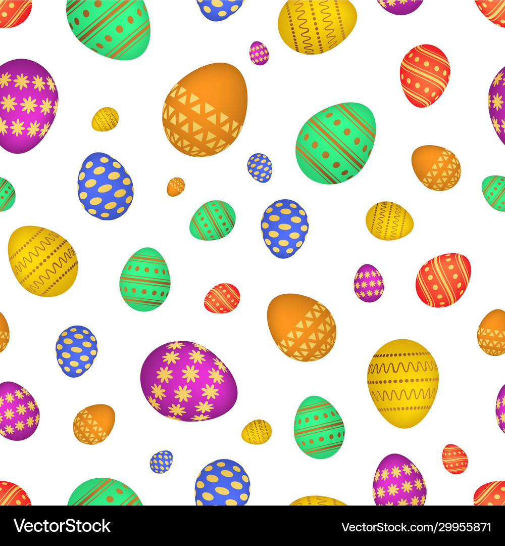 Seamless pattern with colorful easter eggs Vector Image