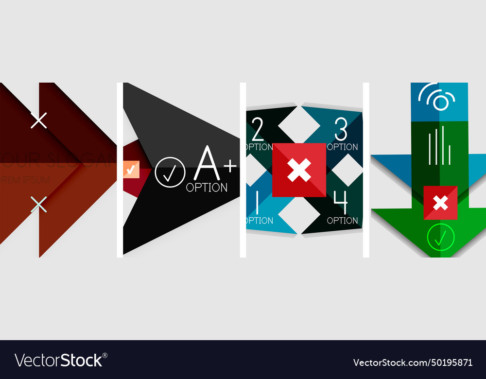 Set of arrow backgrounds vector image Set of arrow backgrounds