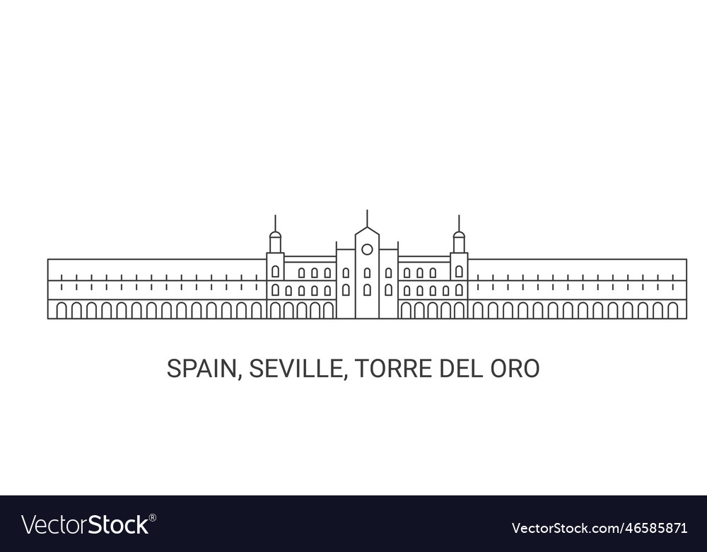 Spain seville torre del oro travel landmark Vector Image