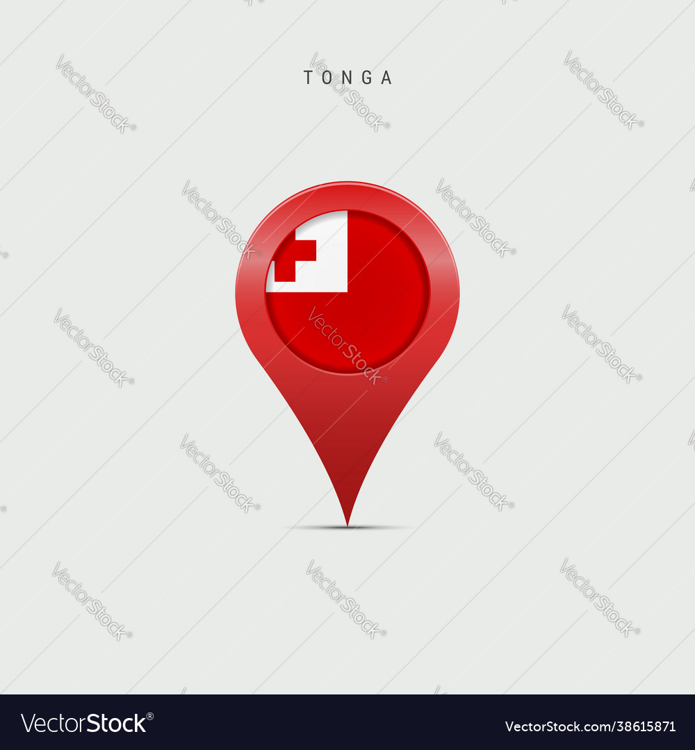 Teardrop map marker with flag tonga vector image Teardrop map marker with flag tonga