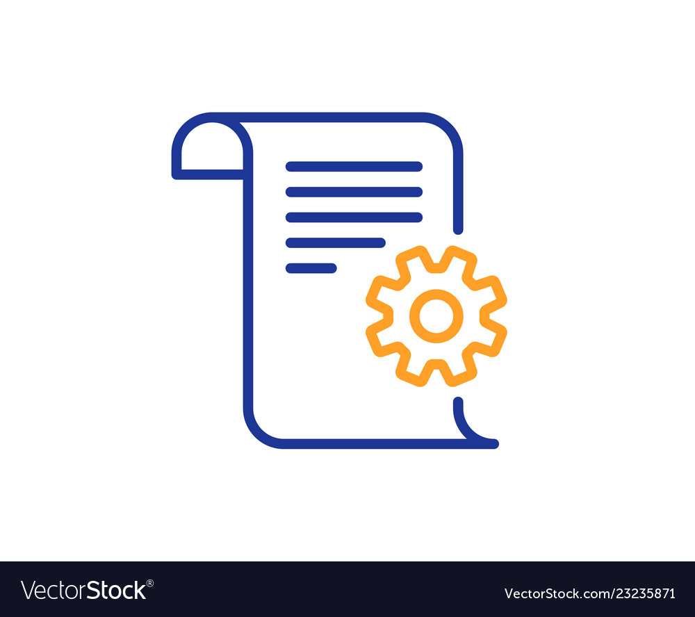 Technical documentation line icon instruction