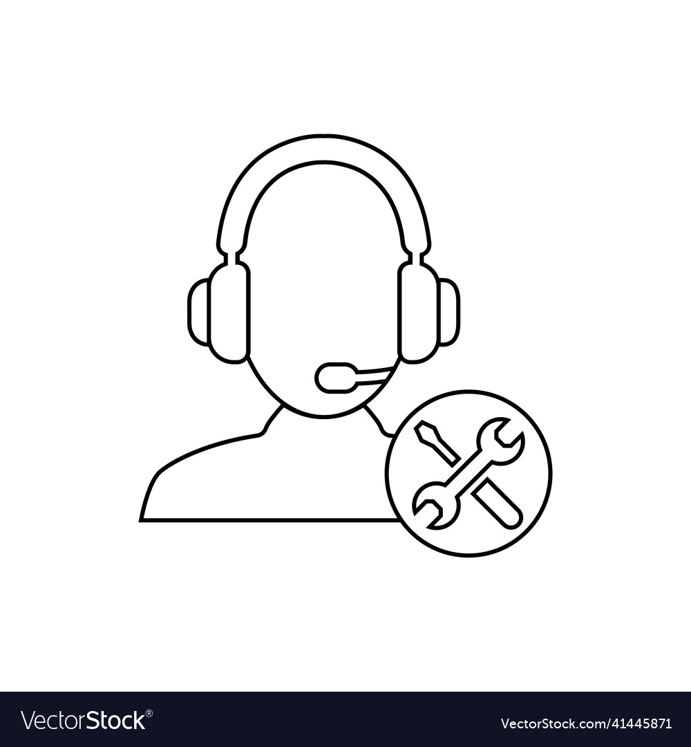 Thin line hotline icon concept of ask ui tech