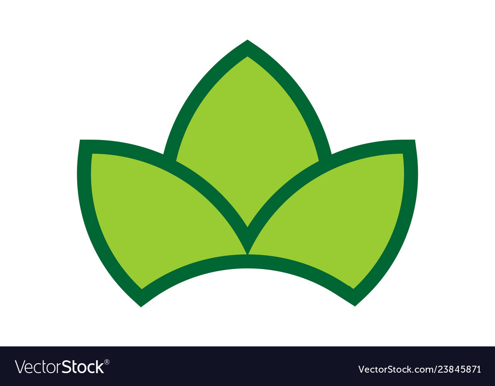 Three leaves green logo icon