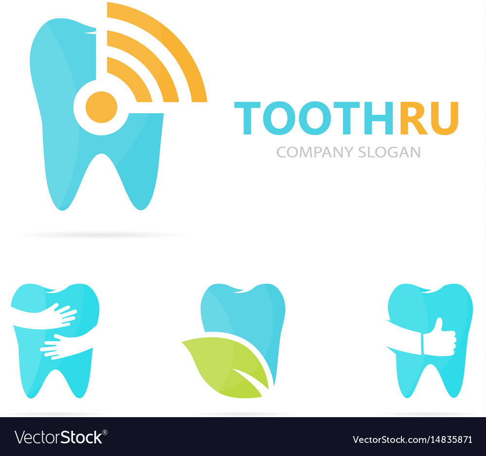 Tooth and wifi logo combination dental