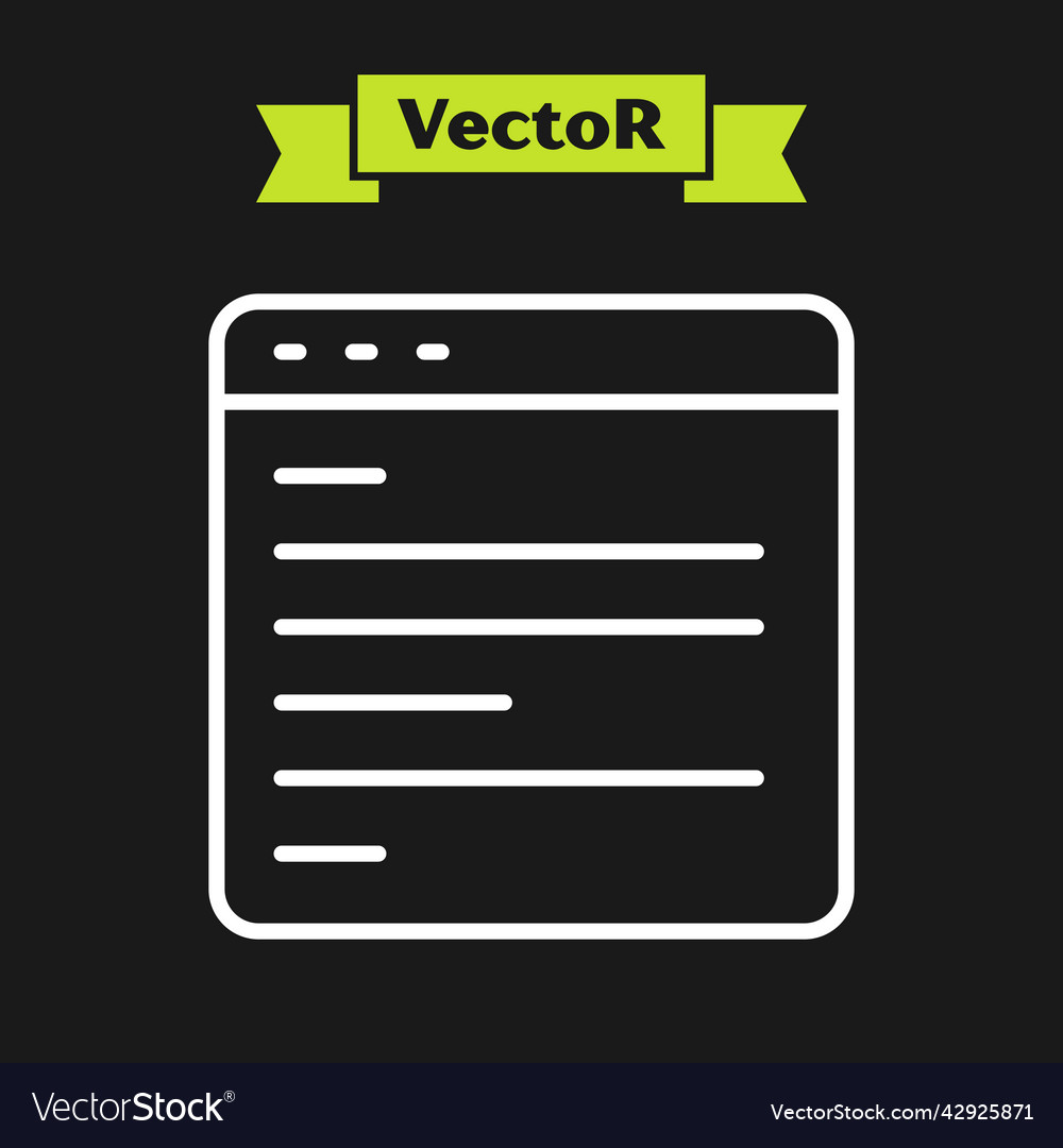 Weiße Linie Computer api Schnittstelle Icon isoliert vector image Weiße Linie Computer api Schnittstelle Icon isoliert