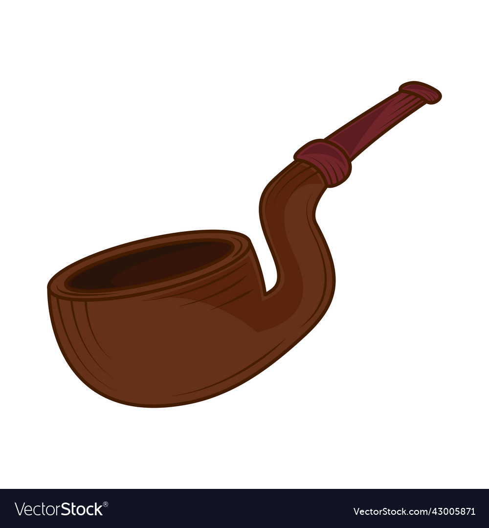 Wooden tobacco pipe Royalty Free Vector Image VectorStock