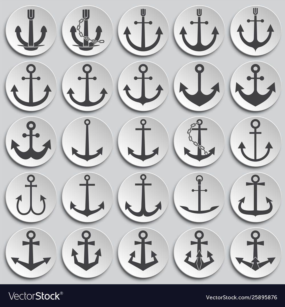 Anchor icons set on background for graphic and web vector image Anchor icons set on background for graphic and web
