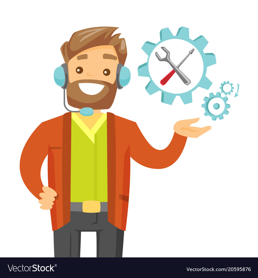 Cheerful Technical Support Operator