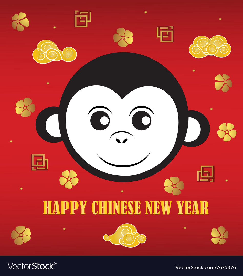 Chinese new year design with cute monkeys