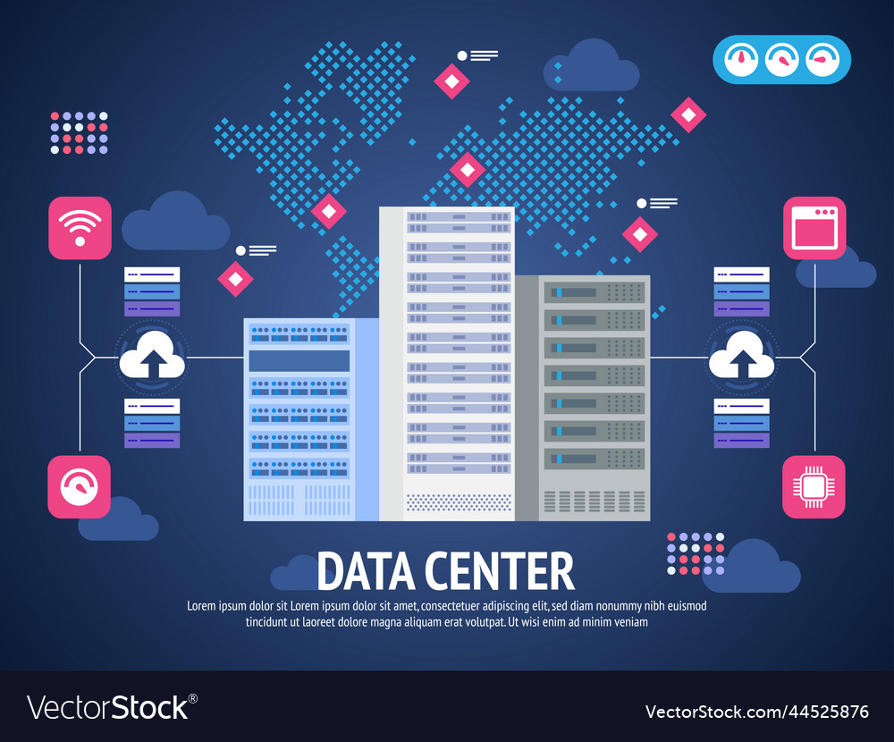 Data center cloud computer connection hosting