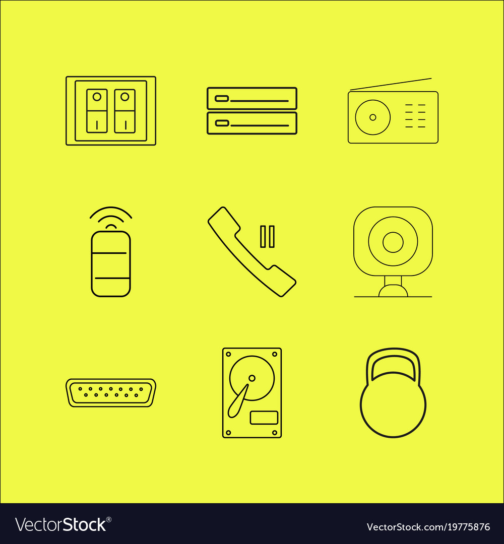Devices linear icon set simple outline icons