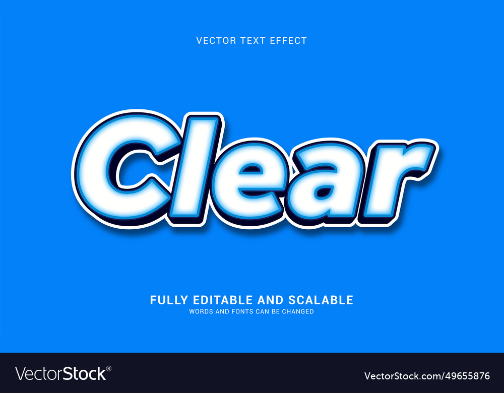Editable text effect clear style