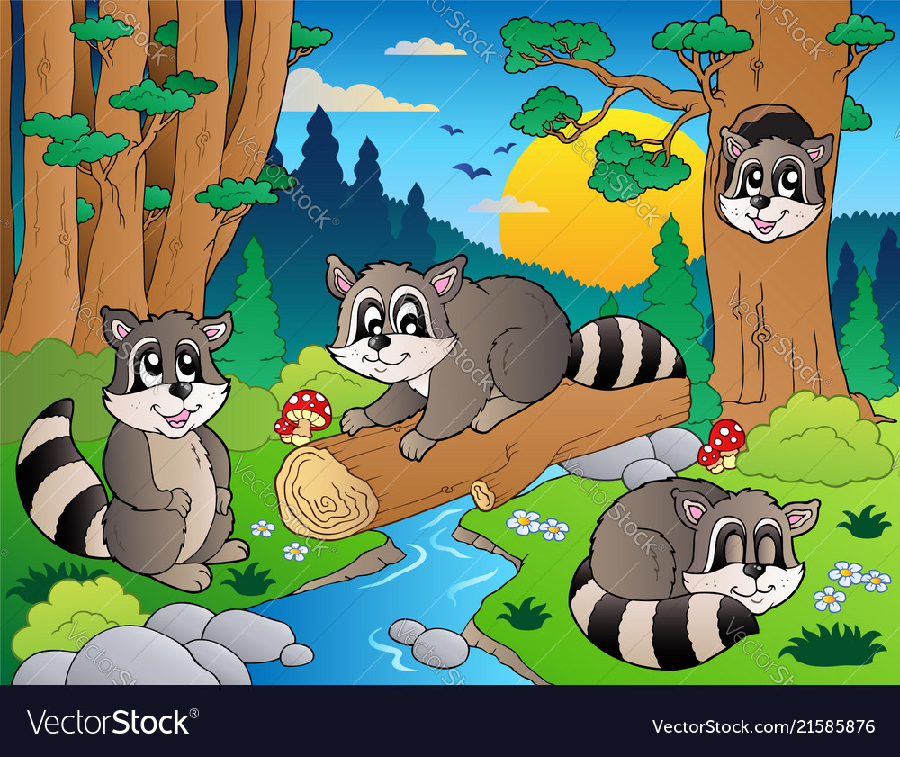 Forest scene with various animals 7