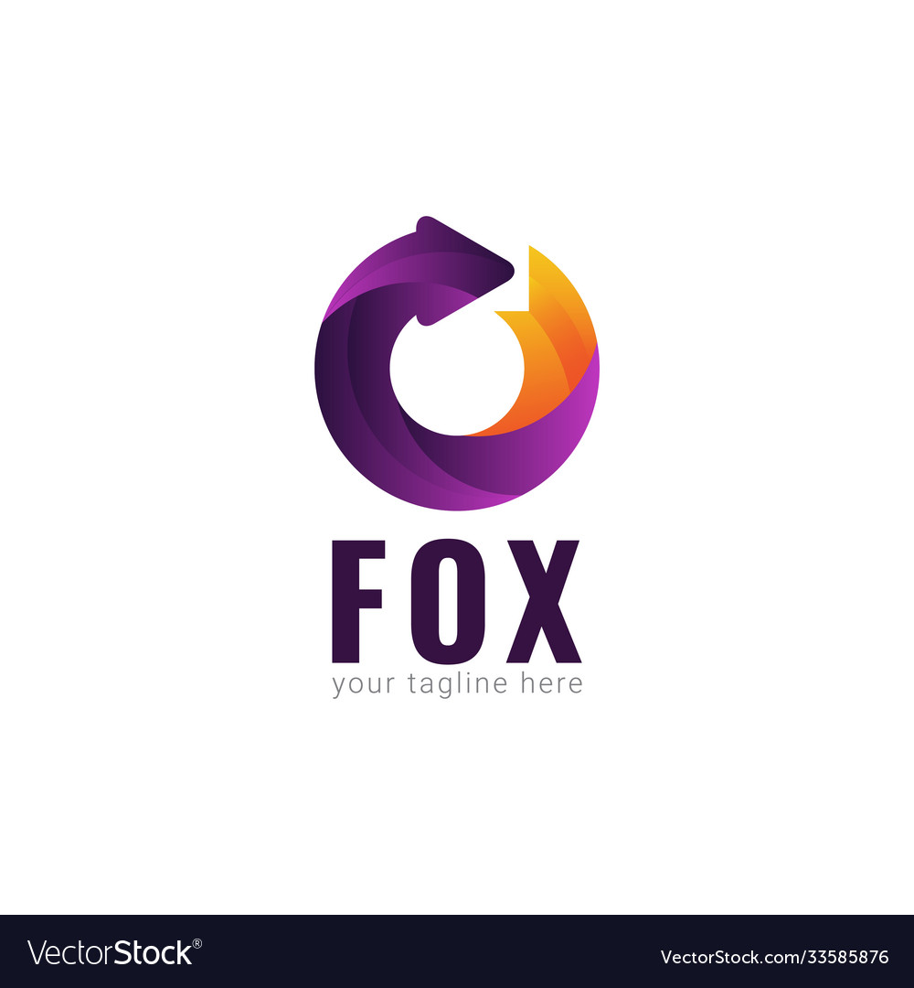 Fox logo gradient template design