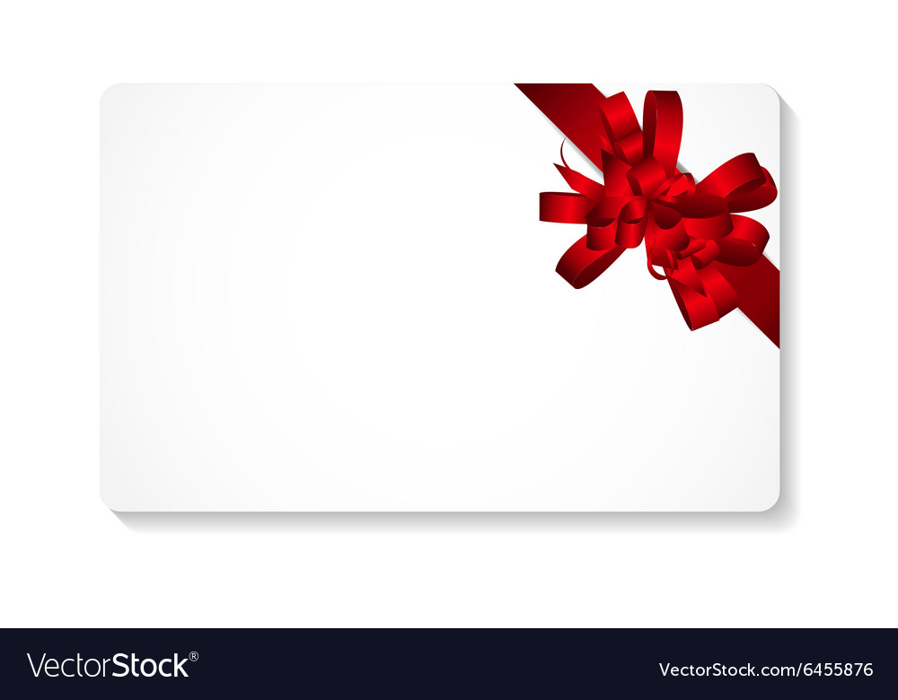 Gift card with red bow and ribbon