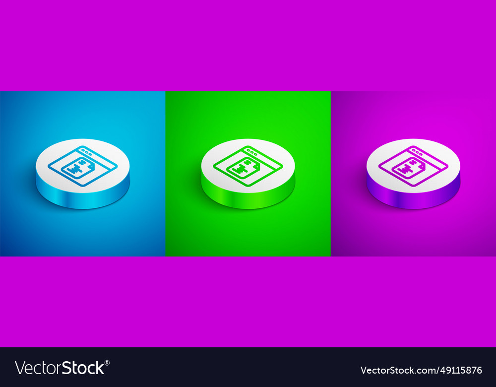 Isometric line software web developer programming vector image Isometric line software web developer programming