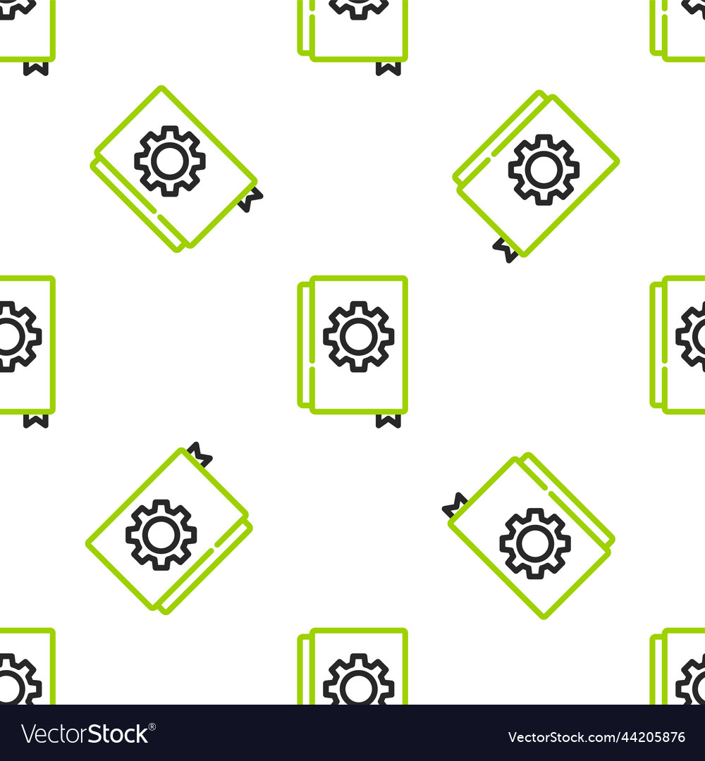 Line user manual icon isolated seamless pattern vector image Line user manual icon isolated seamless pattern