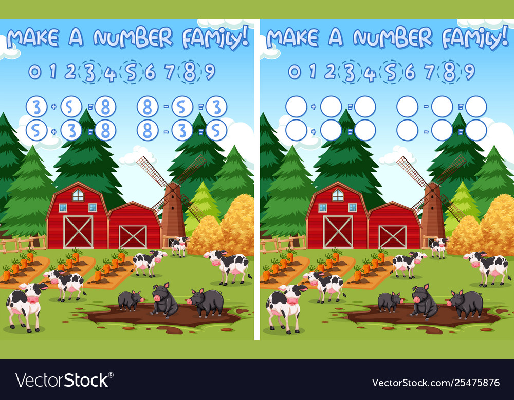 Make a number farm maths background