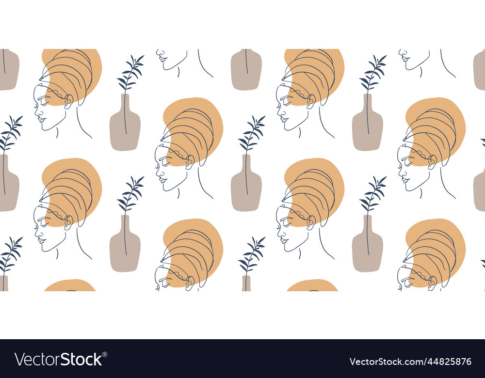 Minimalist continuous line art with woman face vector image Minimalist continuous line art with woman face