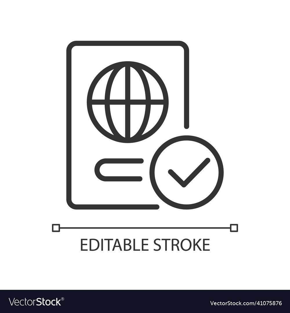 Passport control linear icon vector image Passport control linear icon
