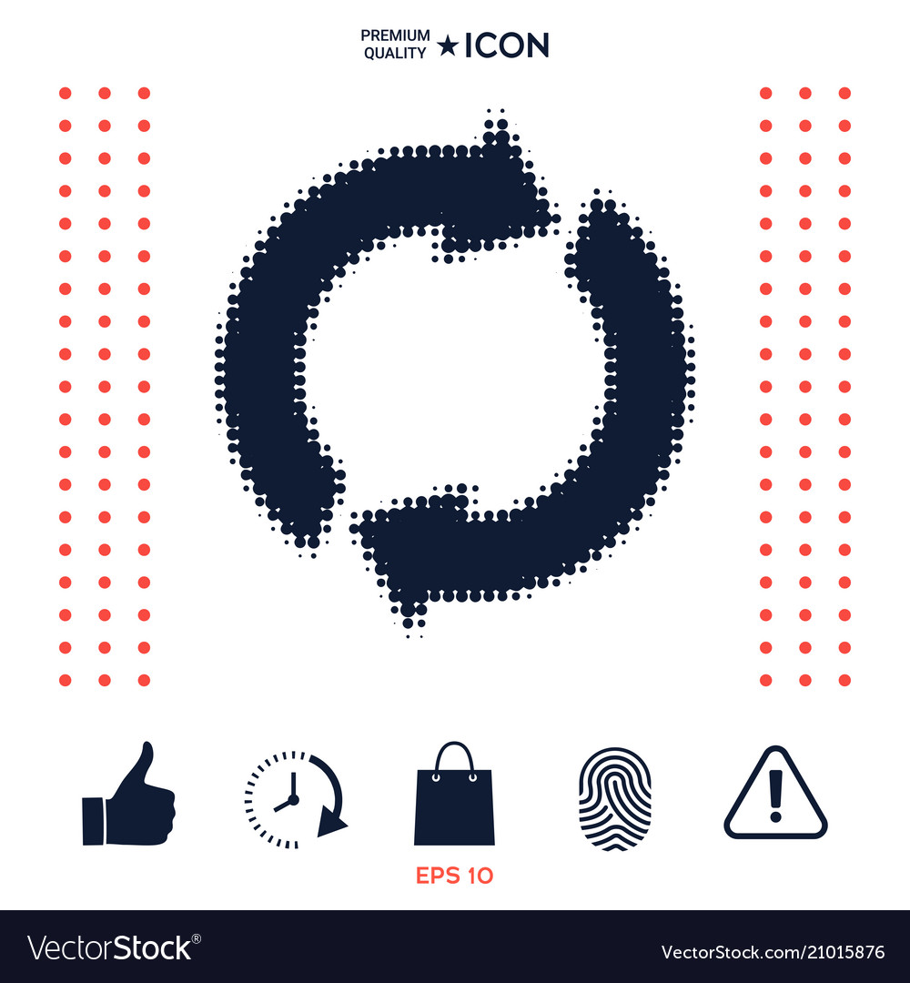 Reset button reload arrows - halftone logo