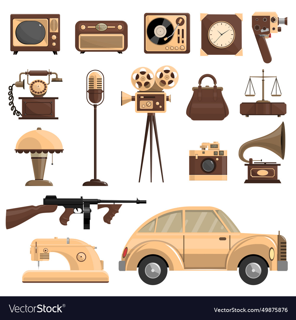 Retro objects set