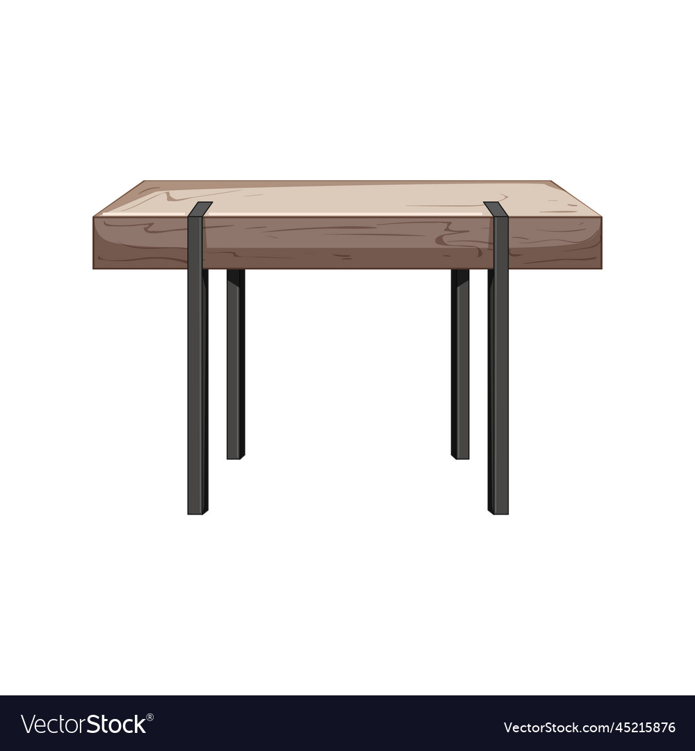 Retro wood table cartoon