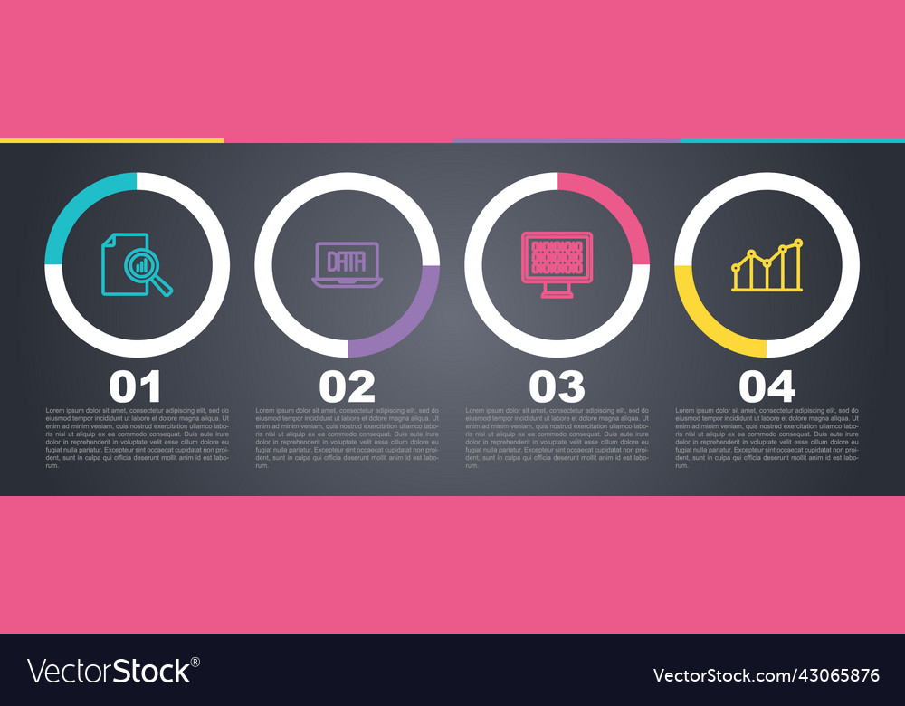 Set line document with graph chart data analysis vector image Set line document with graph chart data analysis