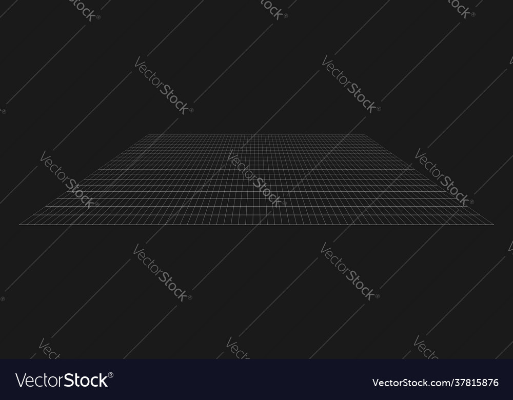 Tilted skew 3d grid mesh vector image Tilted skew 3d grid mesh