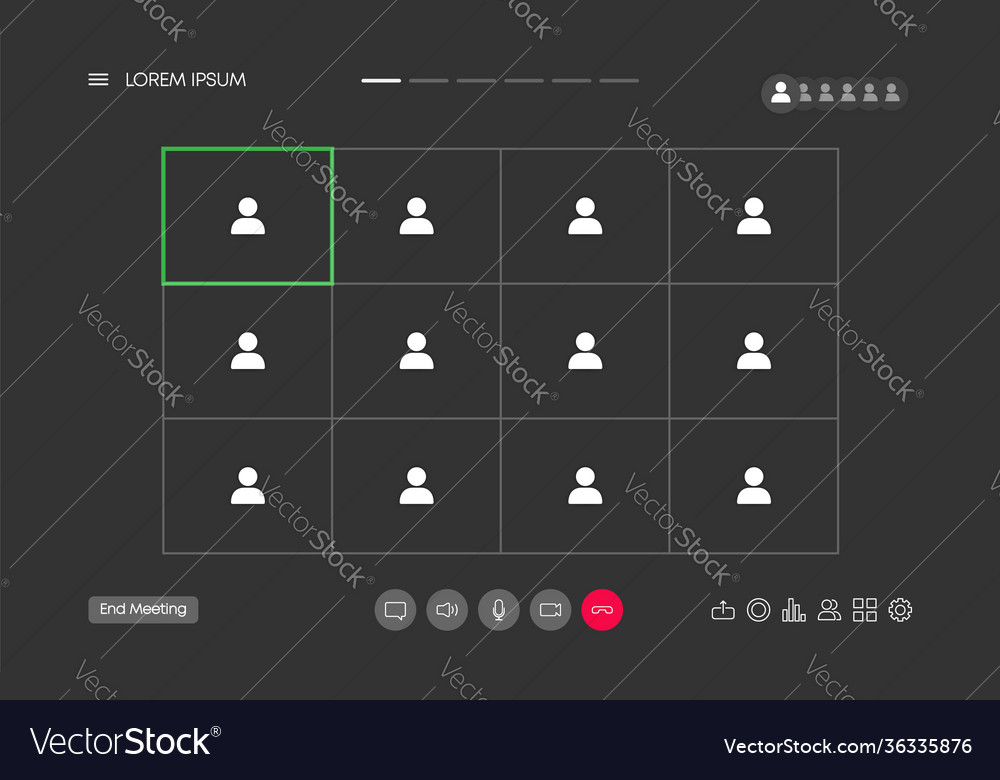 Video chat many users interface calls