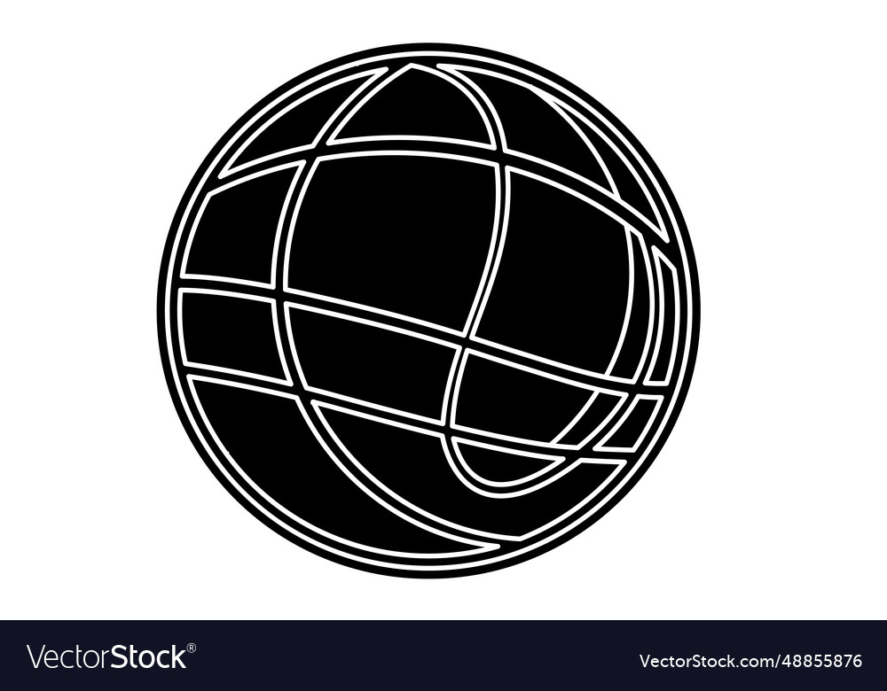 Volleyball flat icon silhouette Royalty Free Vector Image