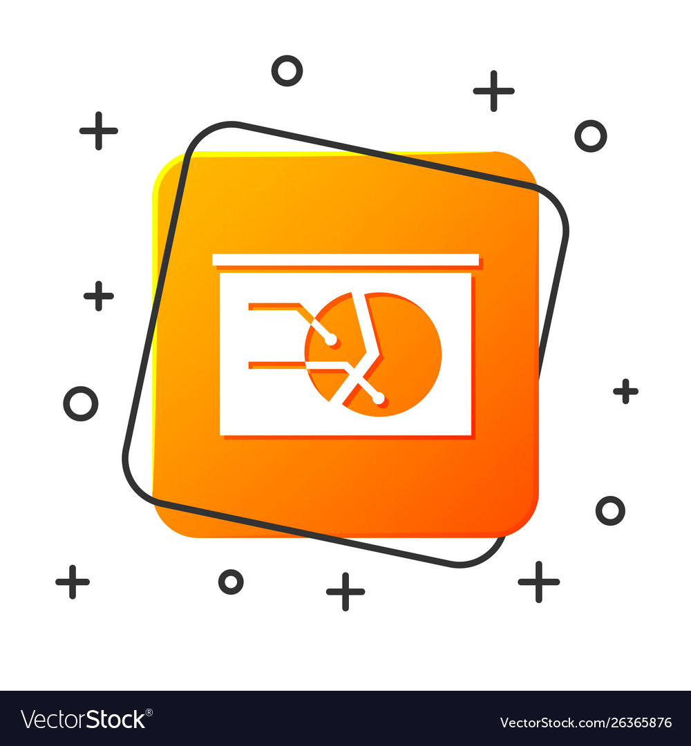 White board with graph chart icon isolated vector image White board with graph chart icon isolated