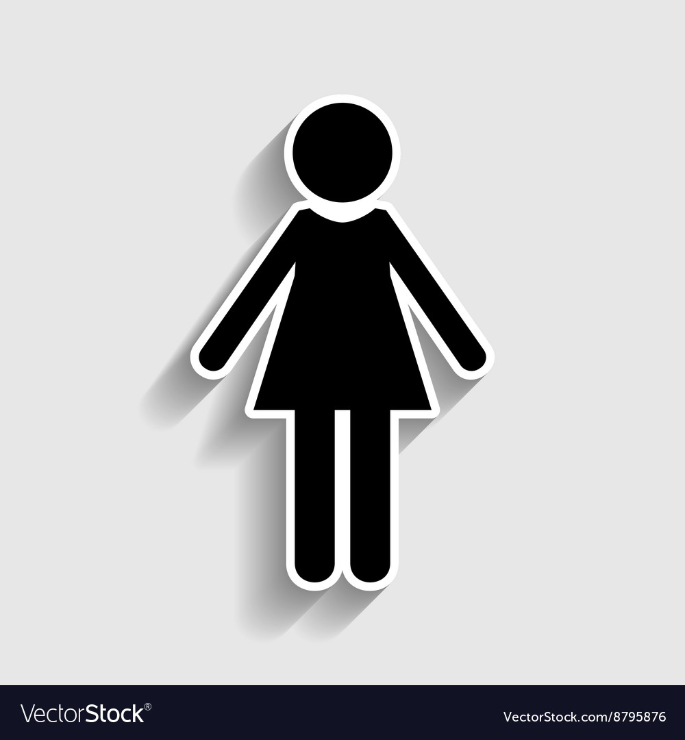 Woman sign Sticker style icon Royalty Free Vector Image