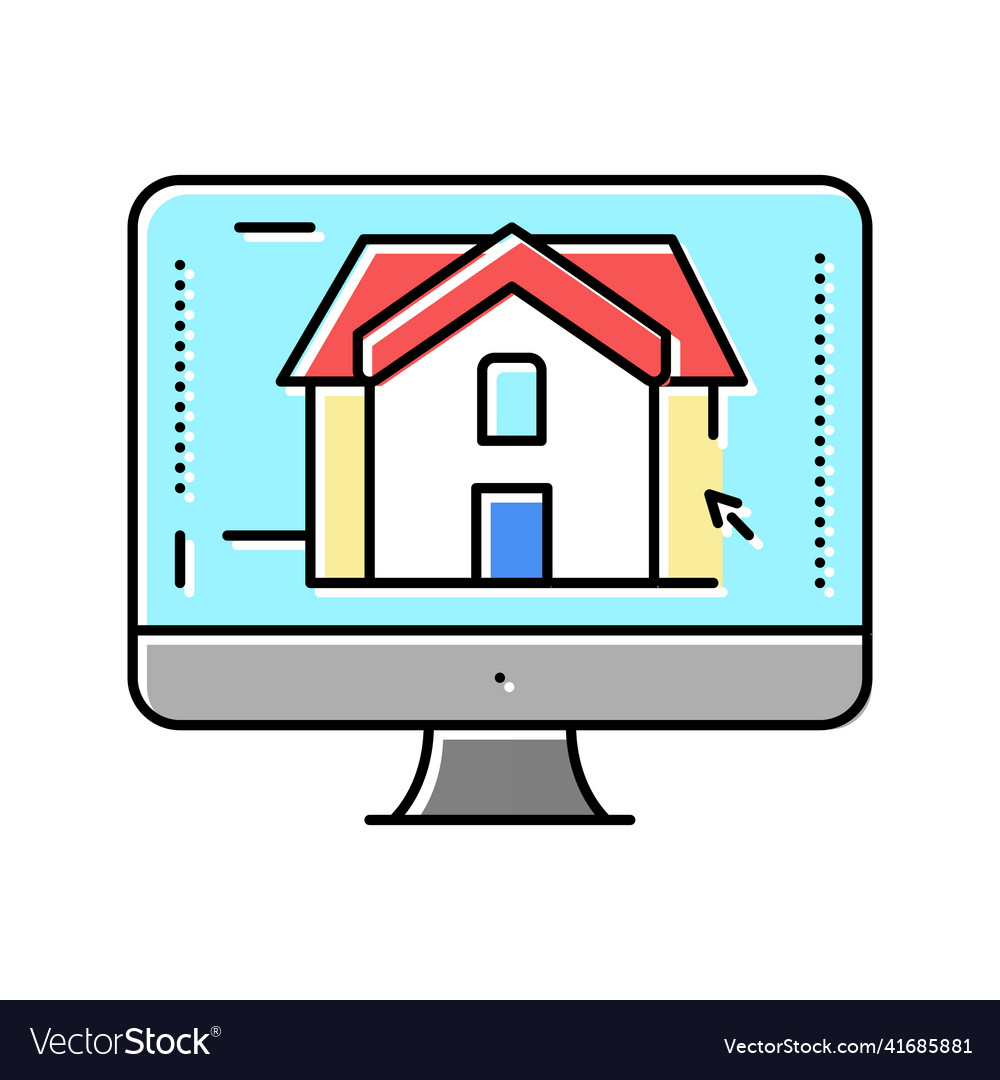 3d architecture visualization color icon vector image 3d architecture visualization color icon