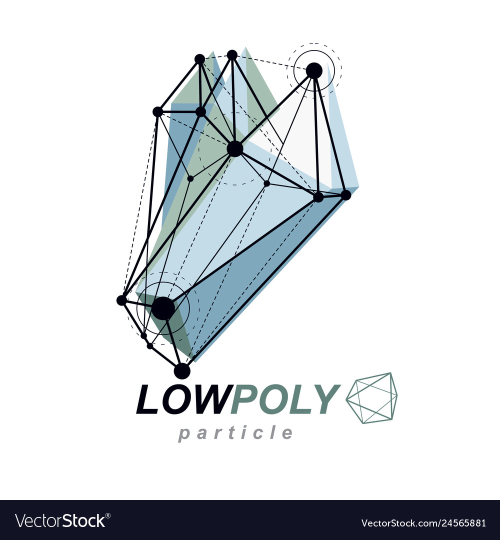 Abstract 3d mesh polygonal object communication Vector Image Abstract 3d mesh polygonal object communication