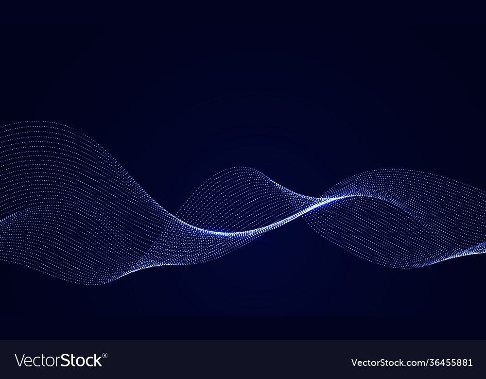 Abstract design element flowing particle vector image Abstract design element flowing particle