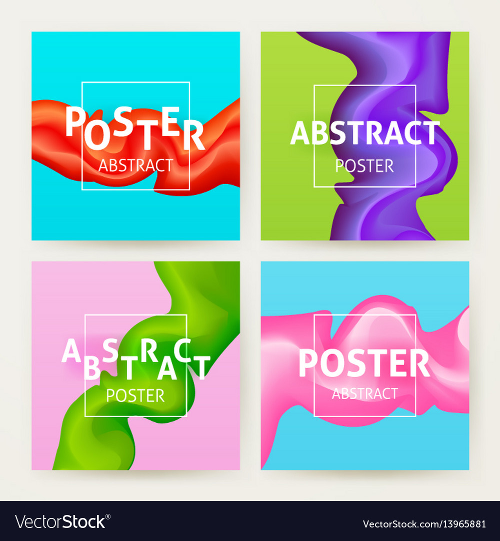 Abstract Fluid Color Splash Set