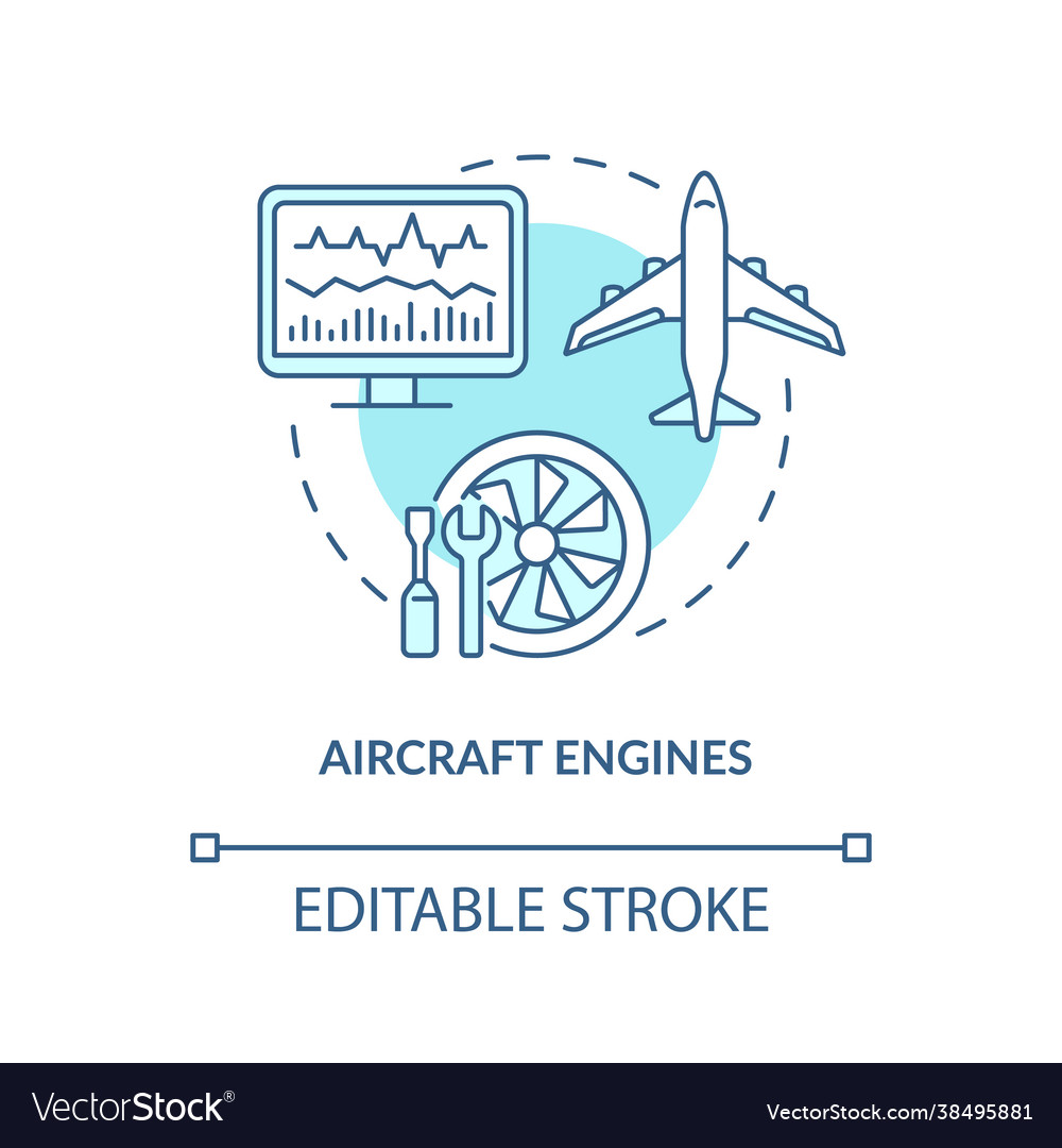 Aircraft engines concept icon Royalty Free Vector Image