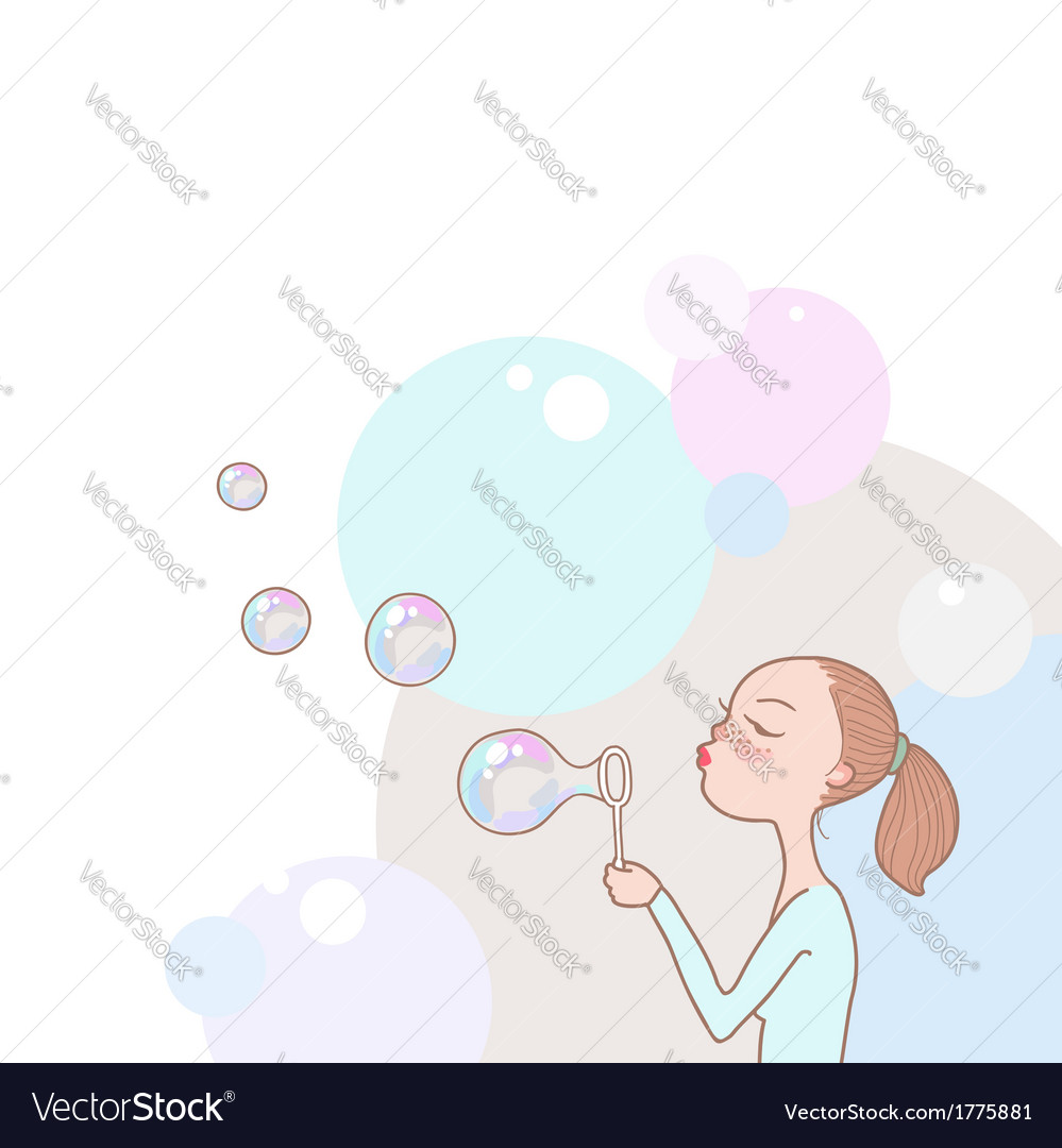 Bubbles girl Royalty Free Vector Image - VectorStock