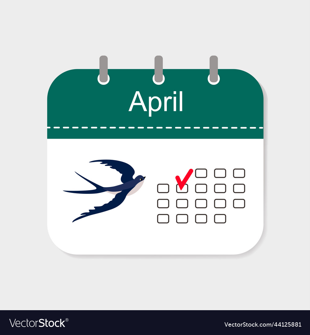 Calendar icon with pattern april icons concept vector image Calendar icon with pattern april icons concept