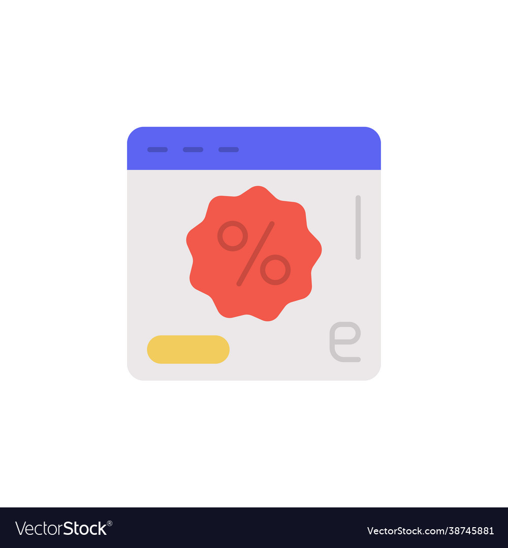 E-commerce web site page discount button color vector image E-commerce web site page discount button color