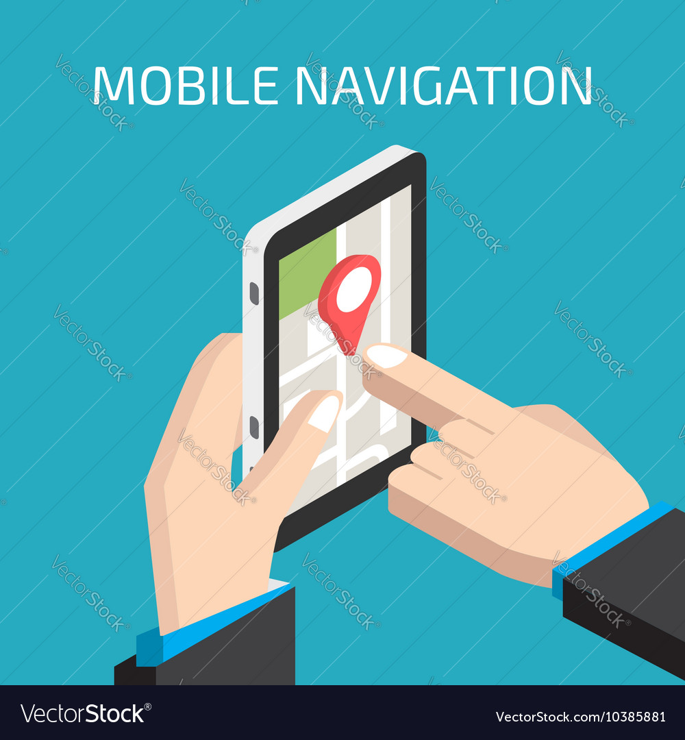 Gps mobile navigation with smartphone in hand