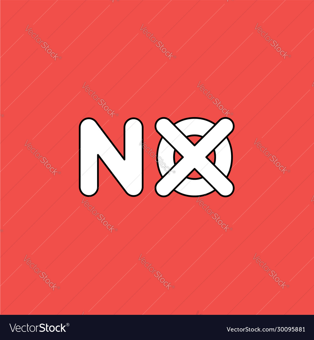 Icon concept no word with x mark
