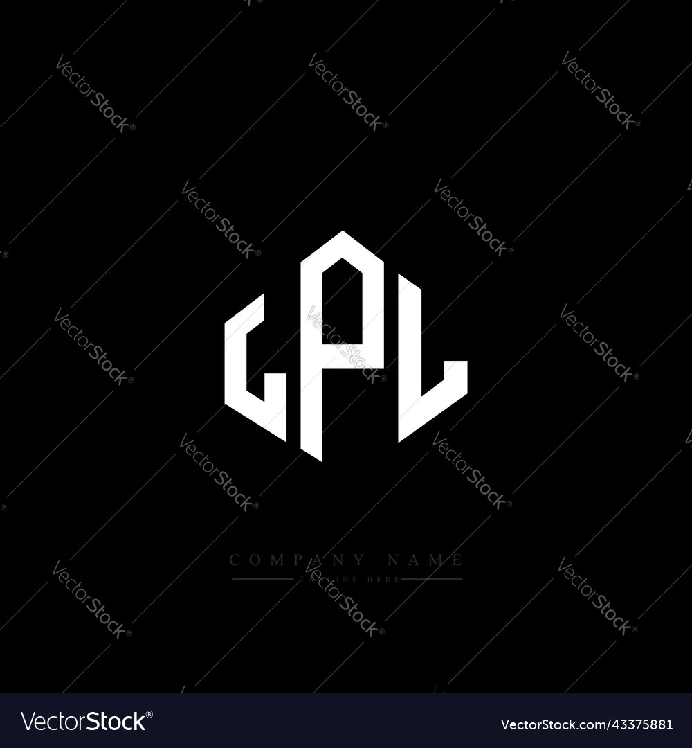 Lpl letter logo design with polygon shape